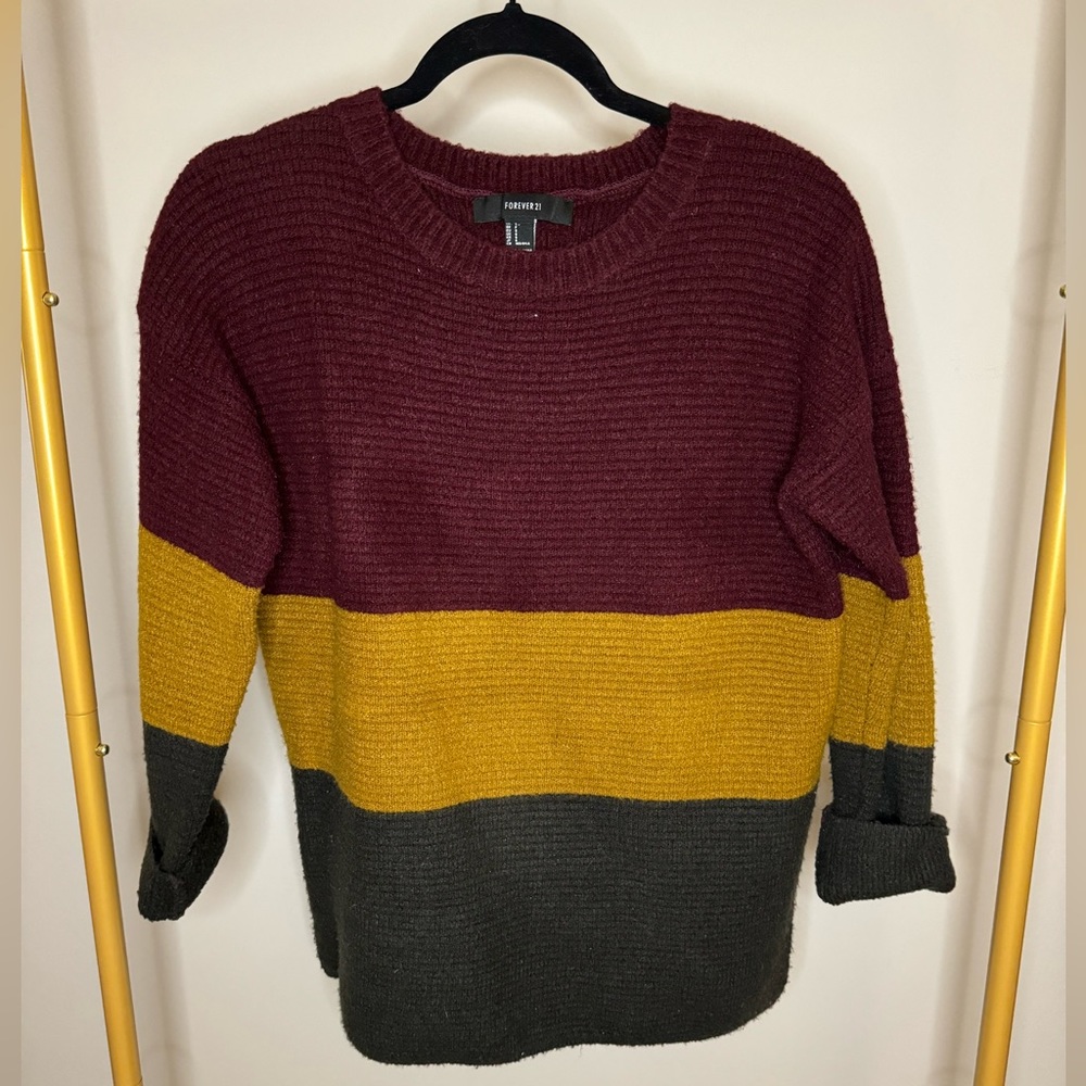 Tri-Colored Oversized Sweater